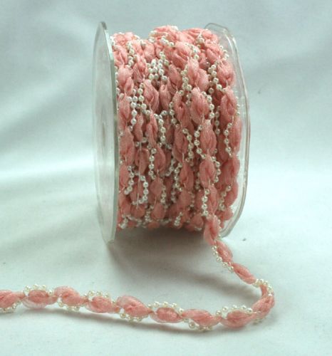 Green Tara - 9mm Twisted Organza Pearl Antique Pink